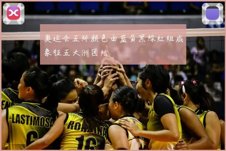 奥运会五环颜色由蓝黄黑绿红组成象征五大洲团结