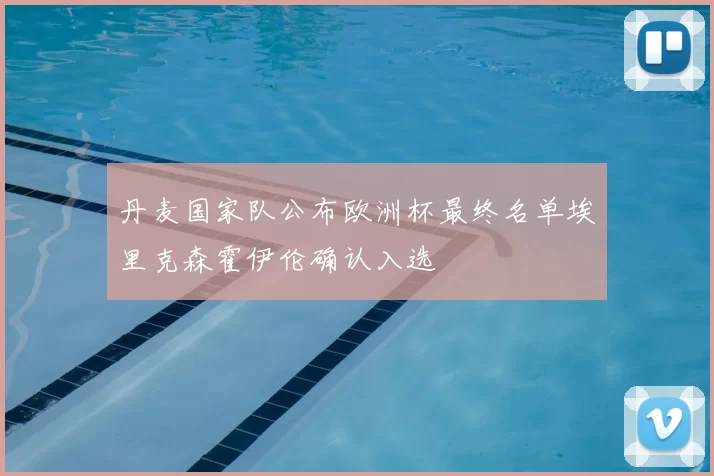 丹麦国家队公布欧洲杯最终名单埃里克森霍伊伦确认入选